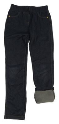 Tmavomodré zateplené legíny riflového vzhledu Topolino