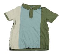 Modro-khaki-béžové polo tričko George