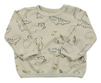 Béžová žebrovaná mikina se zvířaty C&A