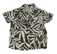 Antracitovo-smetanová vzorovaná košile 