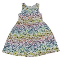 Bílé bavlněné šaty s motýly H&M