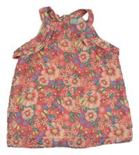 Růžovo-barevný květovaný šifonový top Kiki&Koko