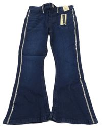 Nové - Tmavomodré flare rifle s korálky River Island