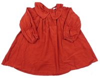 Červené manšestrové šaty s límečkem M&S