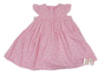 Nové - Růžovo-bílé vzorovano/květované šaty Mothercare