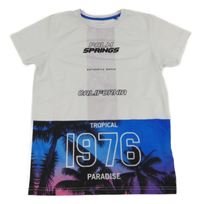 Bílo-modré sportovní tričko s nápisem a číslem Primark