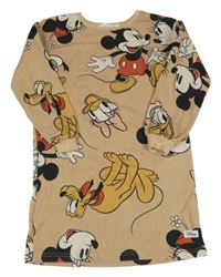 Béžové teplákové šaty s Mickeym a kamarády H&M