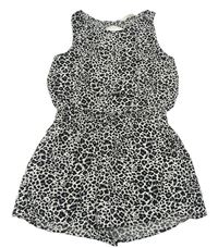 Bílo-černý vzorovaný kraťasový overal H&M