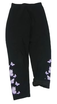 Černé zateplené legíny s motýlky Primark