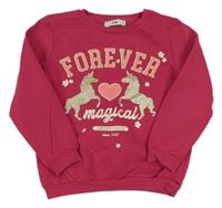 Růžová mikina s jednorožci C&A