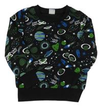 Černá mikina s vesmírem Kiki&Koko