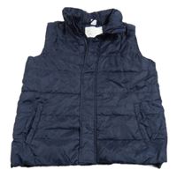 Tmavomodrá šusťáková prošívaná zateplená vesta X-mail