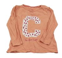 Broskvové triko s nápisem Lupilu