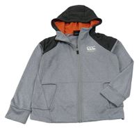 Šedo-černá sportovní funkční propínací mikina s kapucí Canterbury 