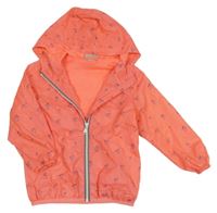 Neonově růžová šusťáková jarní bunda s palmami a kapucí Next 