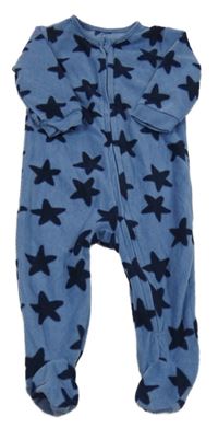 Modrý fleecový overal s hvězdičkami Matalan