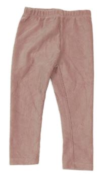 Světlerůžové sametové žebrované legíny Matalan