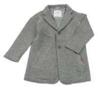 Šedý melírovaný pletený jarní kabát Zara 