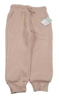 Nové - Světlerůžové prošívané tepláky Primark 