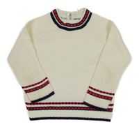 Smetanový svetr s proužky 