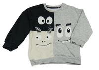 Šedo-černá mikina s příšerkami George