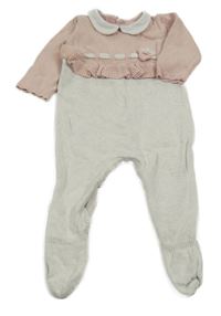 Béžovo-růžový úpletový overal s límečkem Mayoral