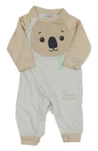 Bílo-pudrový overal s medvídkem Orsolino