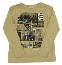 Béžové triko s městem Chapter young