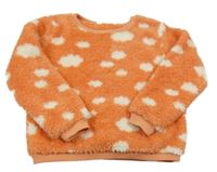 Oranžová chlupatá mikina s mráčky H&M