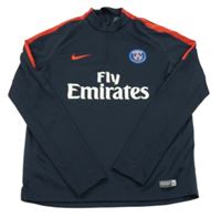 Tmavomodrá fotbalová funkční mikina s nápisem - Paris Saint Germain Nike 