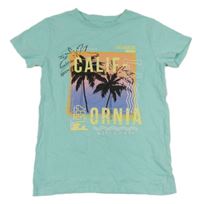 Světlemodré tričko s potiskem Peacocks 