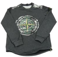 Šedá mikina s kompasem Stone Island