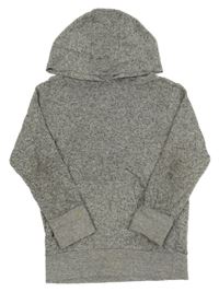 Šedý melírovaný svetr s kapucí Next