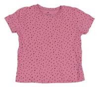 Růžové crop tričko s puntíky H&M