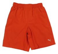 Červené plážové kraťasy s logem Puma 