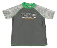 Šedo-bílé UV tričko s nápisem 