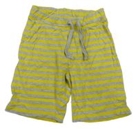 Žluto-šedé pruhované teplákové kraťasy H&M