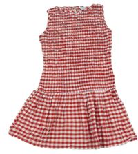 Červeno-bílé kostkované žabičkové plátěné šaty Primark