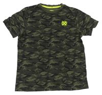 Khaki-černé army tričko se znakem F&F