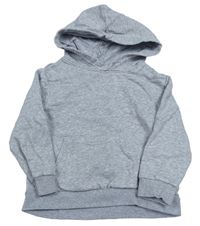 Šedá melírovaná mikina s kapsou a kapucí zn. H&M