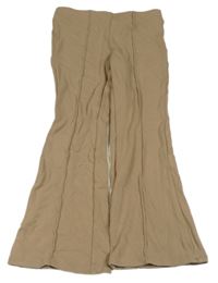 Hnědobéžové flare kalhoty H&M
