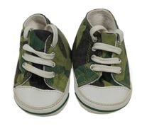 Khaki-army-bílé textilno/koženkové capáčky Ladybird vel. 18