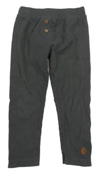 Tmavošedé žebrované tepláky se zajíčkem Topomini