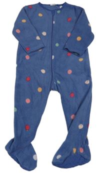 Modro-barevný puntíkatý fleecový overal Next