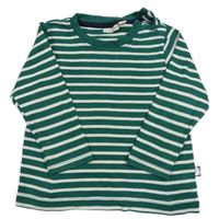 Tmavozeleno-bílé pruhované mikinotriko Jojo Maman Bébé