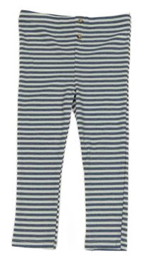 Tmavomodro-bílé pruhované žebrované spodní kalhoty Tu