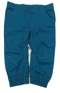 Petrolejové cuff chino plátěné kalhoty Topomini