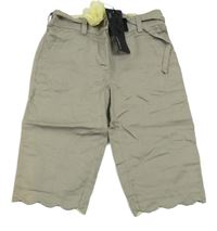 Nové - šedé capri plátěné kalhoty s páskem s růží M&S