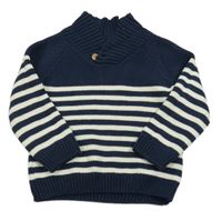 Tmavomodro-bílý pruhovaný svetr PRIMARK