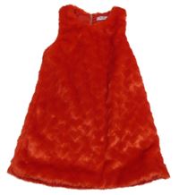 Červené kožešinové podšité šaty se srdíčky Pretty baby